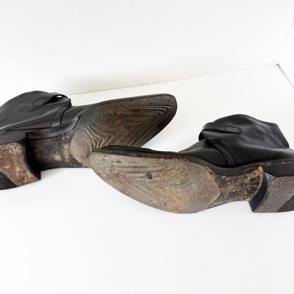 Vintage Kenneth Cole Monk Strap Studded Black Leather Ankle Boots Size 11.5 - Picture 10 of 11